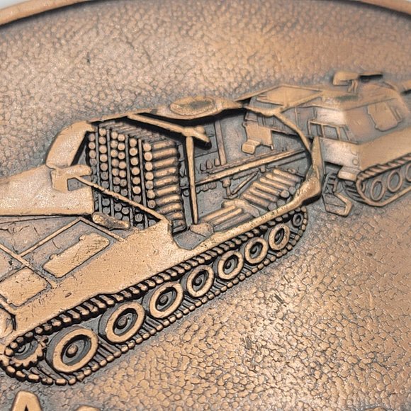 M109 ADS Howitzer Copper-tone Pot Metal Jewelry Belt Buckle Tank - Picture 3 of 5
